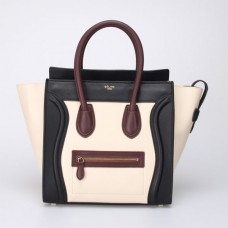 Borsa portabottiglie grande Celine, nera e bianca, ideale per il vino. Borsa portabottiglie grande Celine, nera e bianca, ideale per il vino.
