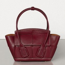 Bottega Veneta Mini Arco 29 Bag In Bordeaux Weave Calfskin