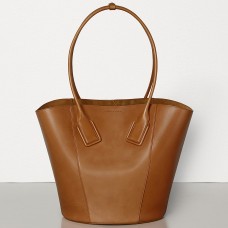 Borsa tote media Bottega Veneta in pelle di vitello marrone Borsa tote media Bottega Veneta in pelle di vitello marrone