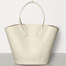 Bottega Veneta Medium Basket Tote In White Calfskin Bottega Veneta Medium Basket Tote In White Calfskin