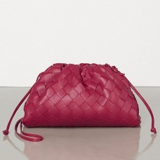Pochette The Pouch 20 di Bottega Veneta In Agnello Intrecciato Amaranto