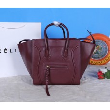 Borsa Celine Boston in pelle di vitello bordeaux
