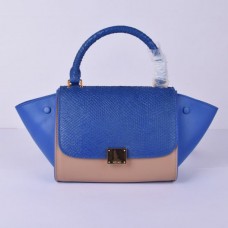 Borsa Celine Small Trapeze blu serpente color kaki Borsa Celine Small Trapeze blu serpente color kaki