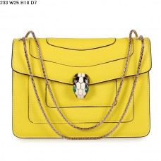 Borsa Bvlgari Serpenti GM in pelle di vitello gialla