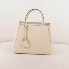 Borsa piccola Fendi 2jours in pelle beige con venature incrociate