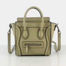 Borsa Celine Small Luggage Tote in pelle beige e grigia Borsa Celine Small Luggage Tote in pelle beige e grigia