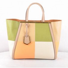 Borsa Fendi 2Jours Multicolor in pelle gialla Ferrari