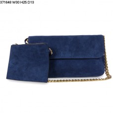 Borsa a tracolla Celine Gourmette in pelle scamosciata blu zaffiro 371648 Borsa a tracolla Celine Gourmette in pelle scamosciata blu zaffiro 371648