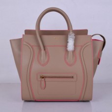 Borsa tote Celine Large Luggage color albicocca e rosa, 30 cm