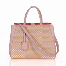 Borsa Fendi 2Jours Clinch Bolt in pelle rosa Ferrari