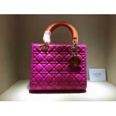 Replica della borsa Dior Lady Tote in pelle di agnello rossa