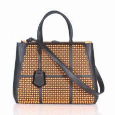 Borsa Fendi 2Jours Clinch Bolt in pelle gialla Ferrari