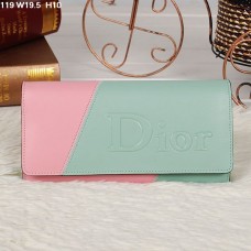 Portafoglio Christian Dior multicolore verde chiaro/rosa chiaro con patta 119