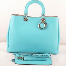 Borsa Dior Diorissimo Jumbo in pelle originale azzurra (dettagli dorati) 602