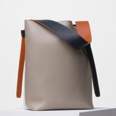 Borsa Celine Twisted Cabas piccola in quarzo e pelle di vitello naturale