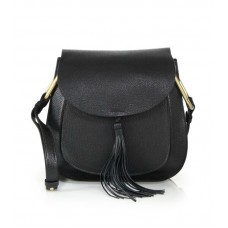 Borsa a tracolla media Chloe Hudson in pelle con nappine, nera Borsa a tracolla media Chloe Hudson in pelle con nappine, nera