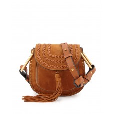 Borsa a tracolla mini in camoscio Chloe Hudson color caramello Borsa a tracolla mini in camoscio Chloe Hudson color caramello
