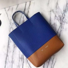 Borsa Celine Small Bi Cabas in pelle blu/marrone