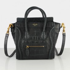 Borsa Celine Small Luggage Tote in pelle di coccodrillo nera Borsa Celine Small Luggage Tote in pelle di coccodrillo nera