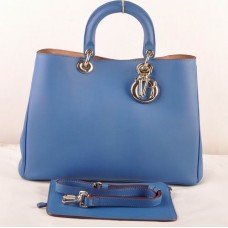 Borsa Dior Diorissimo Jumbo in pelle originale blu (dettagli dorati) 602