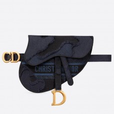 Marsupio Dior Saddle Pouch in tela mimetica blu Marsupio Dior Saddle Pouch in tela mimetica blu