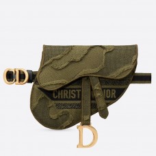 Marsupio Dior Saddle Pouch in tela mimetica verde Marsupio Dior Saddle Pouch in tela mimetica verde