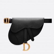 Marsupio Dior Saddle in pelle di vitello martellata nera Marsupio Dior Saddle in pelle di vitello martellata nera