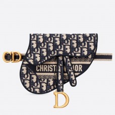 Marsupio Dior Saddle Pouch in tela obliqua blu Marsupio Dior Saddle Pouch in tela obliqua blu