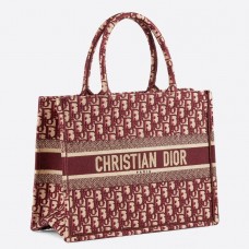 Borsa tote Dior Small Book in tela obliqua bordeaux Borsa tote Dior Small Book in tela obliqua bordeaux