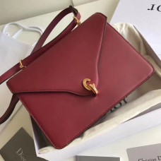 Borsa Dior C'est Dior Flap in pelle di vitello rossa