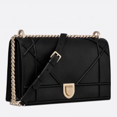 Borsa Dior Diorama Flap in pelle di vitello martellata nera Borsa Dior Diorama Flap in pelle di vitello martellata nera