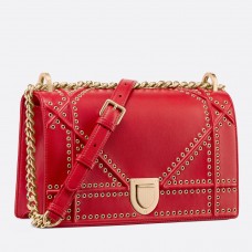 Borsa Dior Diorama in pelle di agnello con occhielli rossi