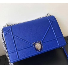 Borsa Dior Diorama Flap in pelle di vitello martellata blu Borsa Dior Diorama Flap in pelle di vitello martellata blu