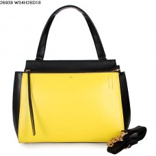 Borsa Celine EDGE in pelle di vitello giallo limone/nera 26938