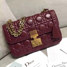 Borsa Dior Dioraddict Flap in pelle di agnello bordeaux