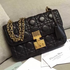 Borsa Dior Dioraddict Flap in pelle di agnello nera