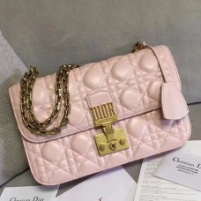 Borsa Dior Dioraddict Flap in pelle di agnello rosa