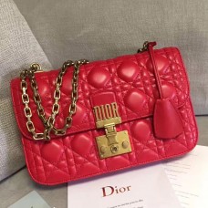 Borsa Dior Dioraddict Flap in pelle di agnello rossa