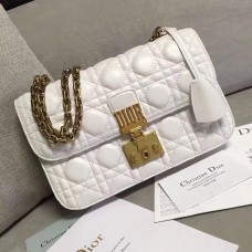 Borsa Dior Dioraddict Flap in pelle di agnello bianca
