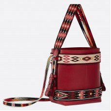 Borsa a tracolla Dior Diorodeo in pelle di vitello rossa Borsa a tracolla Dior Diorodeo in pelle di vitello rossa