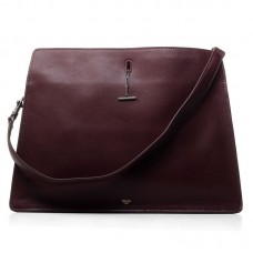 Borsa a tracolla Celine Original in pelle color rosso vino 3355