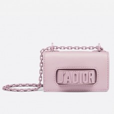 Mini borsa Dior J'Adior in pelle di vitello rosa ultra opaca.