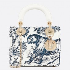 Mini borsa Lady Dior Toile De Jouy con catena Mini borsa Lady Dior Toile De Jouy con catena