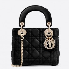 Mini borsa Lady Dior in velluto nero con catena Mini borsa Lady Dior in velluto nero con catena