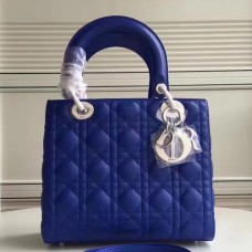 Borsa Lady Dior media in pelle di agnello blu Borsa Lady Dior media in pelle di agnello blu