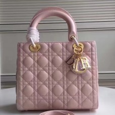 Borsa Lady Dior media in pelle di agnello rosa Borsa Lady Dior media in pelle di agnello rosa