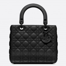 Borsa Dior Medium Lady Dior Ultra-Matte So Black