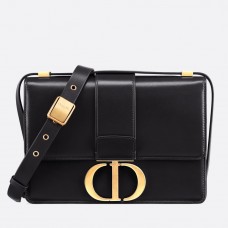 Borsa a tracolla Dior 30 Montaigne in pelle di vitello nera
