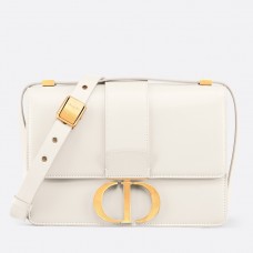 Borsa a tracolla Dior 30 Montaigne in pelle di vitello bianca