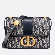 Borsa Dior 30 Montaigne in tela jacquard obliqua blu